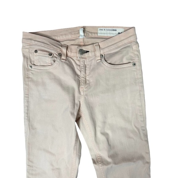 Rag & Bone The Skinny Stretch Denim Jeans in Distressed Blush 26 - Picture 3 of 8